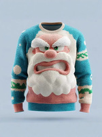 Kazak 3D Baskı Noel Baba Kardan Adam Polyester/Pamuk Deşarj Baskılı Kazak Sınır Ötesi Unisex Bisiklet Yaka Ceket