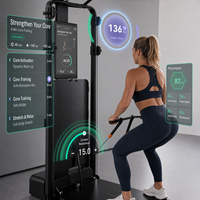 Miroir interactif intelligent compact FRS avec logo personnalisé, équipement sportif, système de salle de sport commercial tout-en-un, moteur 1500W