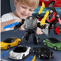 1/43 2-en-1 Metal Robot figura de acción aleación Diecast modelo coche multifunción deformación juguete educativo para goma de plástico