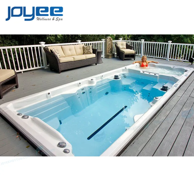 JOYEE china supplies large embedded sexi masag surf out 5m spa swim jet pool 8 person swimming pool spa endless outdoor