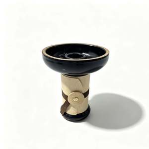 Soporte de Madera Negro para Cazoleta de Narguile, Hecho a Mano, Accesorio para Pipa de Agua y Carbón - Product Image 1