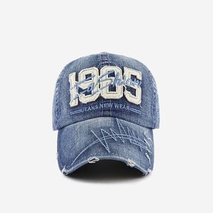 Vente en gros de modèles assortis de casquettes de sport Casquette de baseball en denim vintage pour hommes - Product Image 4