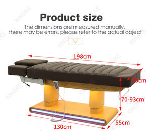 High Quality Wooden Base Electric Beauty Facial Massage <b>Bed</b> <b>LED</b> Light Double Column 4 Motor High Load Bearing for School Hotel - Product Image 5
