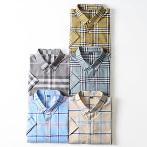 Camicia Estiva a Maniche Corte in Puro Cotone, Camicia da Uomo a Quadri Traspirante Casual Versatile di Tendenza - Product Image 2