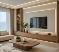 Meuble TV flottant moderne, support mural pour téléviseur, console multimédia avec rangement pour le salon