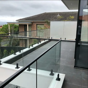 Cbmमार्ट शीर्ष बिक्री आउटडोर यू चैनल एल्यूमीनियम मिश्र धातु सीढ़ी तल ग्लास रेलिंग - Product Image 2