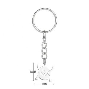 Llavero de Acero Inoxidable con Colgante Pequeño de Pareja de Monstruos Pequeños de Angry Cell, Personaje de Dibujos Animados Lindo, Venta al por Mayor - Product Image 5