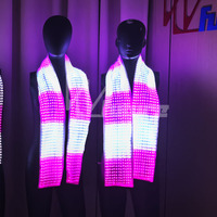 Écharpe à affichage LED à pixels, rechargeable, avec contrôle Bluetooth, pour carnaval, spectacle sur scène, concert, boîte de nuit, défilé, costume de fête