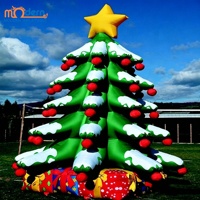 Ballon gonflable géant de 20 pieds, Père Noël, palmier, décoration de Noël avec ventilateur intégré et imperméable pour la publicité extérieure