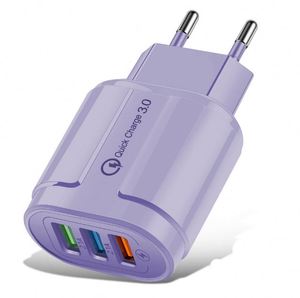 Macaron Colorful USB Charger 3USB <b>Charging</b> Head 5V2A Charger 3 Port Eu US Color <b>Adapter</b> - Product Image 3