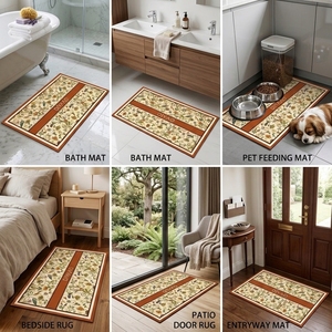 Tappeto da <span class=keywords><strong>Cucina</strong></span> <span class=keywords><strong>Vintage</strong></span> Floreale Antiscivolo, Decorativo, Lavabile, Anti-fatica per <span class=keywords><strong>Cucina</strong></span>, Lavanderia, Ufficio - Product Image 4