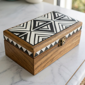 Stylish Eco-Friendly Inlay Engraved Jewelry Holder Resin Handmade Decorative <b>Storage</b> Chest for Rings Earrings <b>Necklaces</b> - Product Image 1