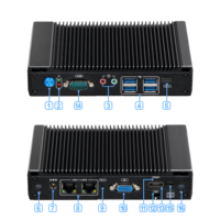 Mini PC Embebido Sin Ventilador, Intel Celeron N3160 de Cuatro Núcleos, Doble LAN, RS232, HD-MI, VGA, WiFi de Doble Banda, Sistema Operativo Win10/IoT/Linux