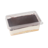 Boîte à tiramisu transparente en gros, emballage pour la pâtisserie, boîte en plastique rectangulaire jetable pour gâteaux et pâtisseries avec couvercle