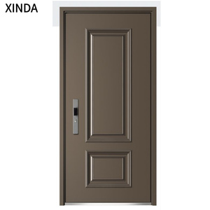 Porte d'entrée double style français Skyland en bois avec pivot en fer forgé et matériau en fibre de verre et acier - Product Image 6