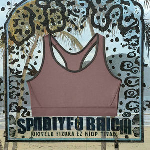 Soutien-gorge de sport pour femme, haute résistance, style simple, logo frontal, matière spandex/nylon, respirant, séchage rapide, maintien moyen, col en V, SPORTS - Product Image 3