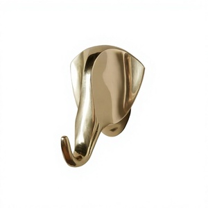 Gancho de pared con cabeza de elefante, de metal dorado, gancho para abrigos de diseño novedoso, de alta calidad, diseño sólido, fundido a mano, ganchos y soporte de lujo para decoración del hogar. - Product Image 1