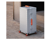 Valise à roulettes de style Dream Traveler, grande capacité, épaissie, 37L, en alliage d'aluminium-magnésium, avec serrure TSA, étanche, ultra-légère