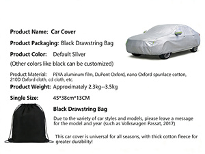 Housse de voiture - Protection UV, soleil, eau et poussière pour berline, housses de voiture universelles complètes avec sac de rangement, toutes saisons intérieur/extérieur - Product Image 6