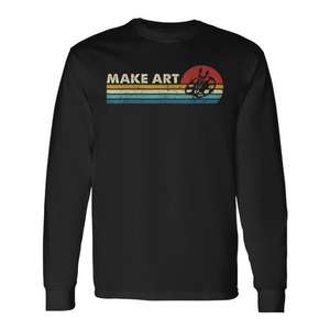 Camiseta de Manga Larga Vintage para Profesor de Arte con Paleta de Pinturas, Disfraz de Artista para Artículos Promocionales - Product Image 1