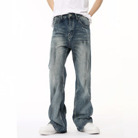 Fabricant de denim – Nouveau pantalon en jean pour homme, coupe droite, ample, uni, noir, blanc, en denim japonais brut avec liseré, modèle homme