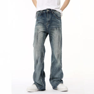 Fabricant de denim – Nouveau pantalon en <span class=keywords><strong>jean</strong></span> pour homme, coupe droite, ample, uni, noir, blanc, en denim japonais brut avec liseré, modèle homme - Product Image 4