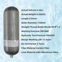 Bouteille de plongée en fibre de carbone haute pression 6,8 L M18*1,5 4500 psi 300 bar, réservoir d'air HPA, bouteille d'air pour la lutte contre les incendies, la plongée en apnée
