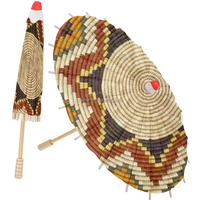 LOGO personnalisé Parapluie éthiopien traditionnel érythréen 70cm Panier tissé Parapluie Design pour événements et mariage