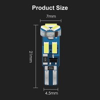 T5 ampoule LED 7SMD 4014 puces voiture intérieur Auto côté Wedge lumière lampe 12V W3W 74 286 W1.2W tableau de bord Instruments panneau lumière