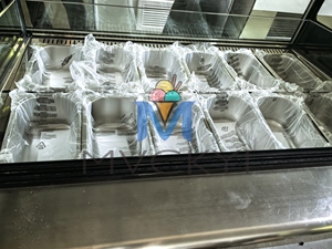 Mvckyi, vitrina de helado refrigerada por aire de alta resistencia, temperatura única para venta de gran volumen con 16 Sartenes para helado - Product Image 5