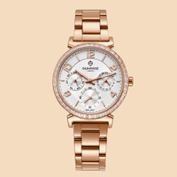 Montre sport pour femme en acier inoxydable avec mouvement Seiko, cadran personnalisé, logo OEM/ODM, calendrier complet, mode 2023