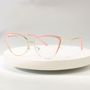 Charnière <span class=keywords><strong>à</strong></span> ressort en métal lunettes oeil de chat TR90 cadres lumière bleue bloquant les montures de lunettes optiques pour les femmes - Product Image 1