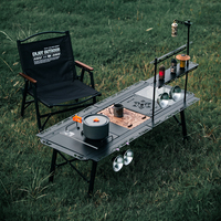 Table pliante carrée en alliage d'aluminium léger, 5 unités, avec technologie de levage IGT, design moderne, utilisation tactique en camping en plein air