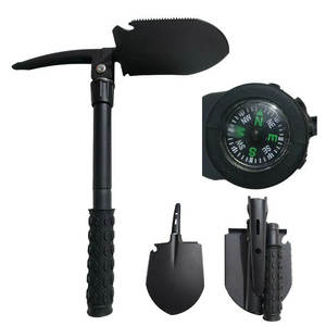 Pala Plegable Portátil de 44.6 cm, Multifuncional, con Mango en D, Negra, Herramienta de Rescate para Campismo, Senderismo y Actividades al Aire Libre - Product Image 4