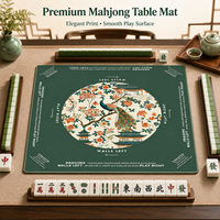 Tapis de table de mahjong carré durable, antidérapant, avec dos en caoutchouc, réduction du bruit, tapis de jeu décoratif pour le mahjong américain à usage domestique