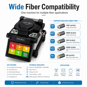 Empalmadora de Fibra Óptica Totalmente Automática DVP 765 con Pantalla LCD de 4.3 Pulgadas, Abrazadera 3 en 1, Empalme en 8s, G652D para FTTH - Product Image 6