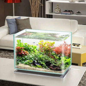 JSD 스몰 스퀘어 골드 크리스탈 어항 가정용 수생 식물 생태 데스크탑 수족관 환경 친화적 인 액세서리 - Product Image 1