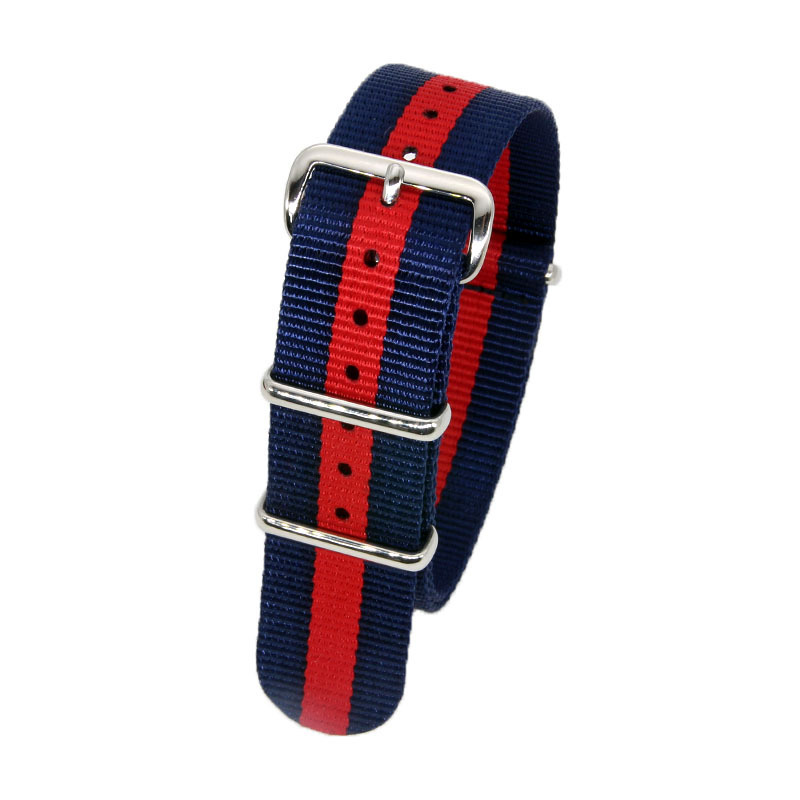 Boucle argentée mélange bleu rouge