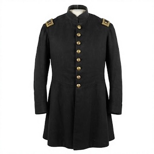 Factory Manufacturing 100% <b>Woolen</b> Fabric High Quality Handmade Black Color Frock Coat for Men's - Product Image 3