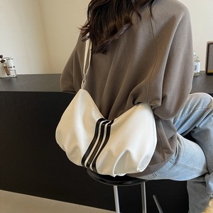 Women's Crossbody Bag Large Capacity Water Resistant Fabric Shoulder Bag Summer 2024 Casual Everyday Use Black And White - Product Image 1