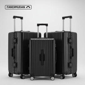Ensemble de bagages en aluminium 3 pièces classique, durable et tendance, personnalisable OEM/ODM, avec roues pivotantes et serrure à combinaison, tailles 20/24/28 pouces, pour le voyage - Product Image 1