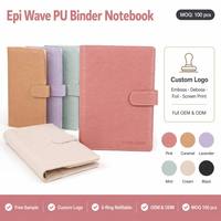 Individuelles Logo PU Veganes Leder 100 Blatt Großhandel OEM Pastellfarben Schnappverschluss 6-Ring-Binder Loseblatt Hardcover Notizbuch
