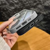Coque de téléphone portable de luxe antichoc transparente pour iPhone 11 12 13 14 15 16 Pro Max, compatible avec la charge sans fil, coque arrière magnétique