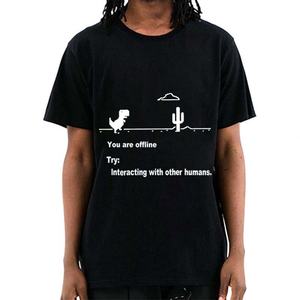 Camiseta de Mujer de Alta Calidad, 100% Algodón, con Estampado Divertido de Dinosaurios, Corte Regular, Cuello Redondo, Manga Corta, Transpirable y Ecológica - Product Image 1