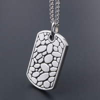 Collier militaire en acier inoxydable avec pendentif à motif galet, bijoux de mode pour hommes SP004