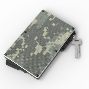 กระเป๋าสตางค์อะลูมิเนียมบางเฉียบแบบสั้น ป้องกันการโจรกรรมข้อมูล RFID พร้อมช่องใส่บัตรแบบดีดออกได้  พร้อมบริการสลักโลโก้ด้วยเลเซอร์  สำหรับทุกเพศ - Product Image 1