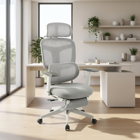 Chaise de bureau de direction ergonomique inclinable en maille avec repose-pieds pour bureau à domicile de luxe