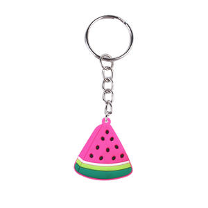 بيع بالجملة هدية صغيرة لطيفة ناعمة متينة من كلوريد البولي فينيل بحلقة معدنية فاكهة الفراولة والتفاح والبطيخ والبرتقال - Product Image 2