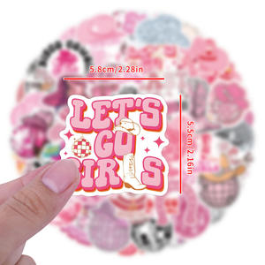 55Pcs Pink Disco Cowgirl Graffiti <strong>Stickers</strong> for Bottle Book Decor Cute Girl <strong>Preppy</strong> Boot <strong>Sticker</strong> - Product Image 4