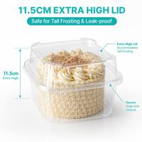 Boîte d'emballage alimentaire transparente en PET de qualité alimentaire, épaisseur 2 mm, avec couvercle, modèle CF-03, pour pâtisserie, gâteau, pain, dessert
